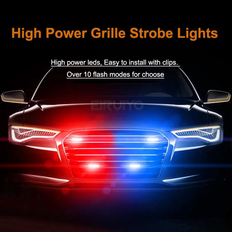 Front Grille Strobe Flash Warning Red Blue Yellow Rescue