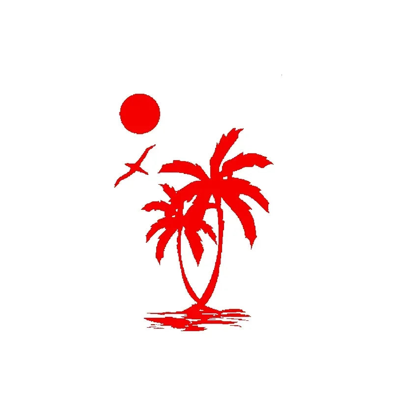 Stickers Interesting Sun Palm Tree Beach Vinyl Decals Motorcycle