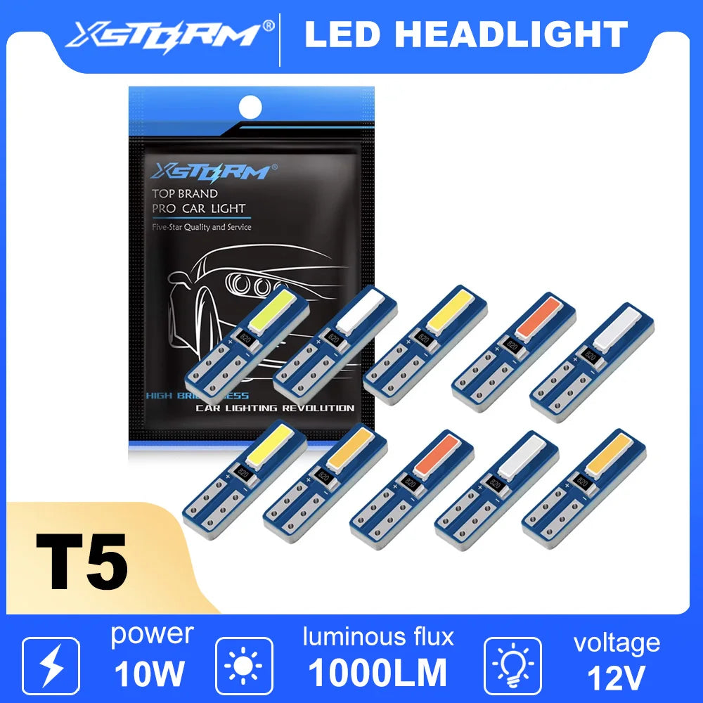 10PCS T5 W3W Bulbs 286 w1.2w Super Bright Wedge