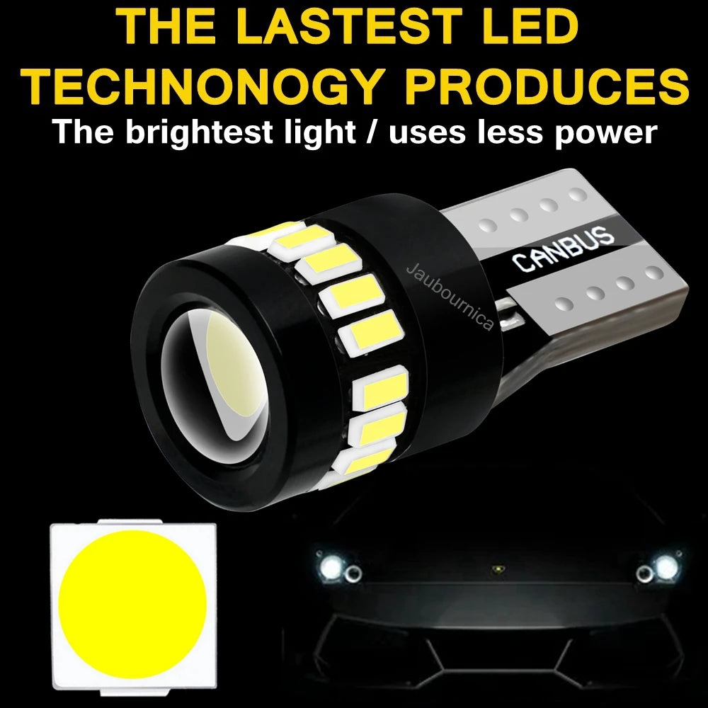 2PCS T10 Bulbs W5W Super Bright Parking Bulb Canbus