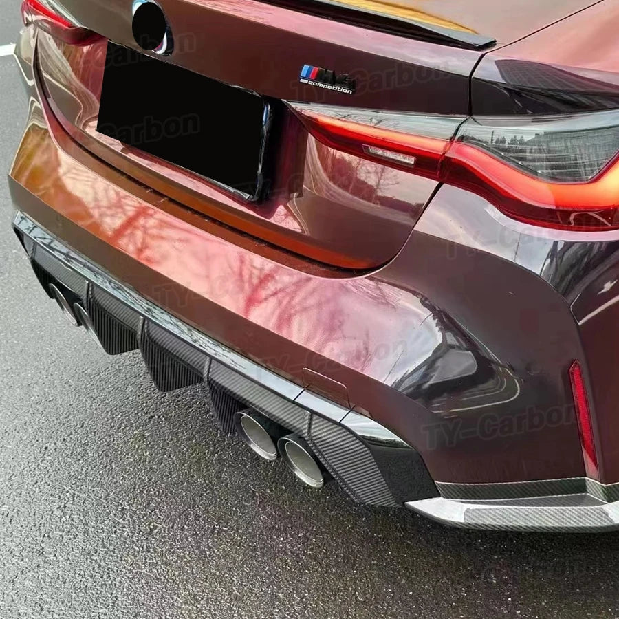 For BMW M3 M4 G80 G82 Real Carbon Fiber Rear Bumper Lip Splitter