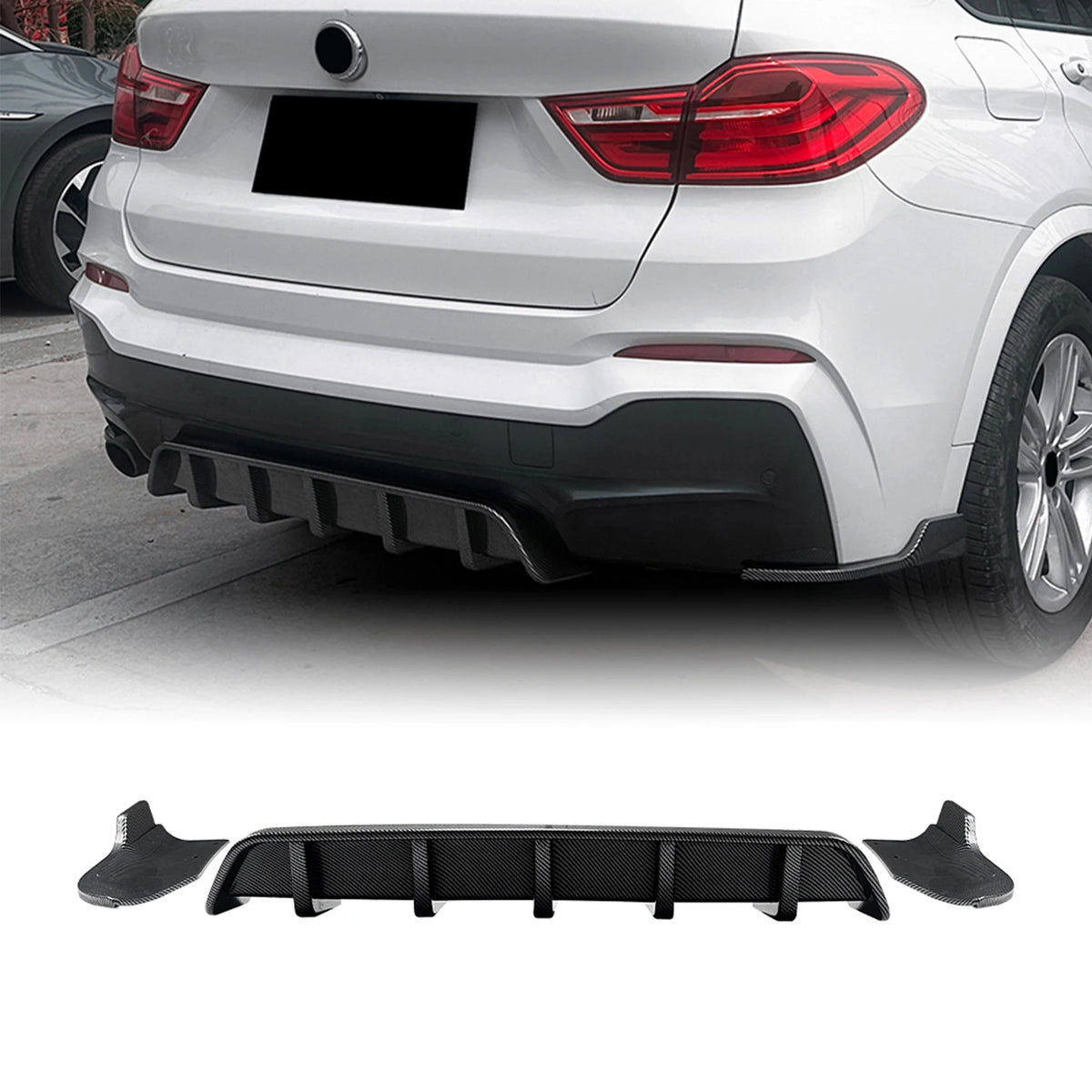 For BMW X4 F26 M Sport 2014-2018 Rear Bumper Diffuser Lip Carbon