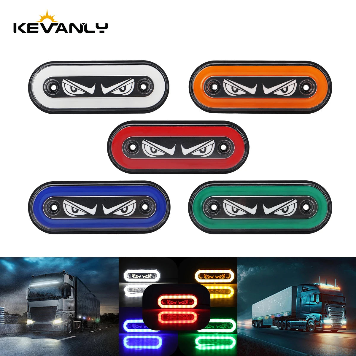 For Trailers Construction Vehicle Utv 4PCS Demon Eye 12-24v
