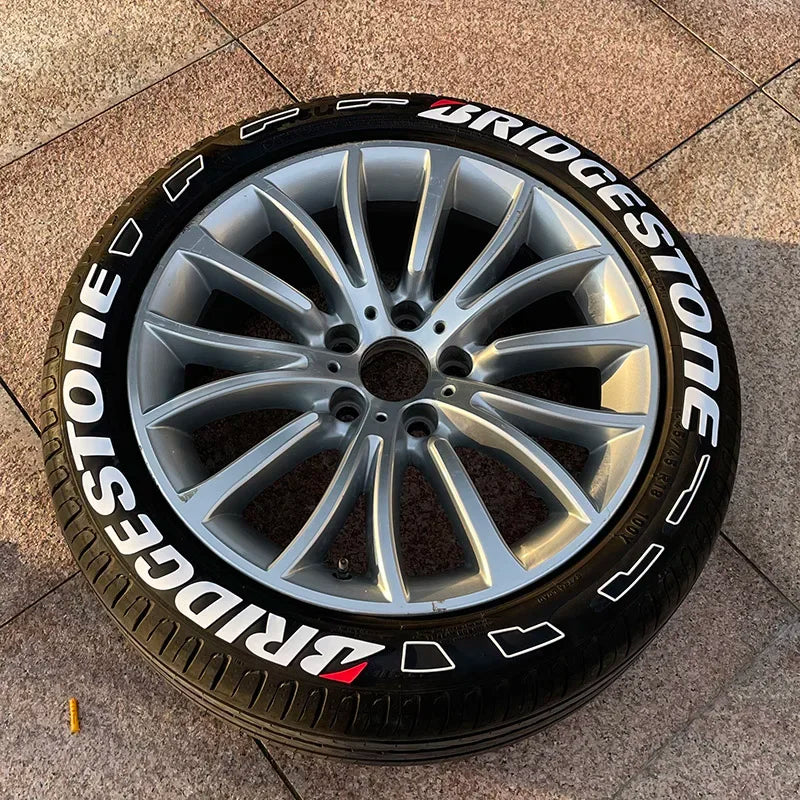 2CM Height Tire Letter Stickers 3D Rubber Waterproof Racing