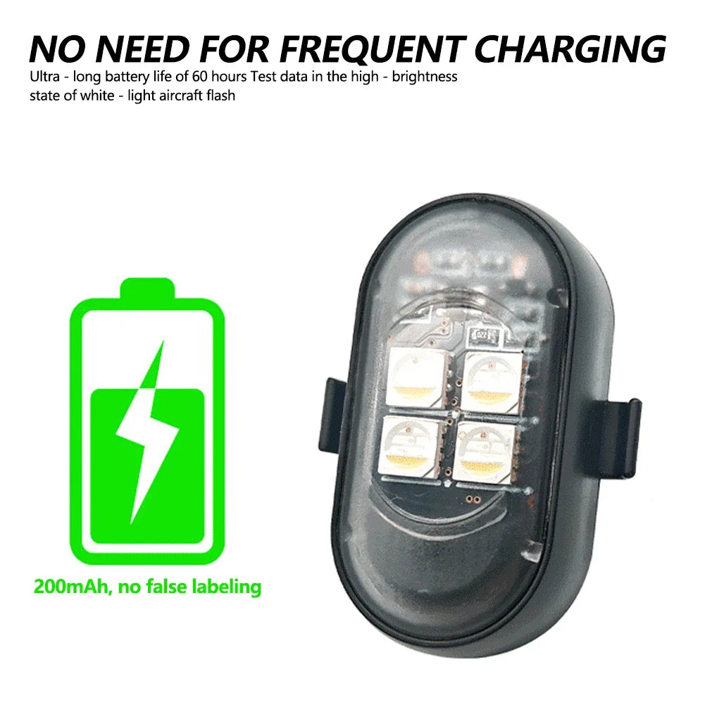1-10pcs RGB Warning Flash USB Charge Strobe Motorcycle Wireless