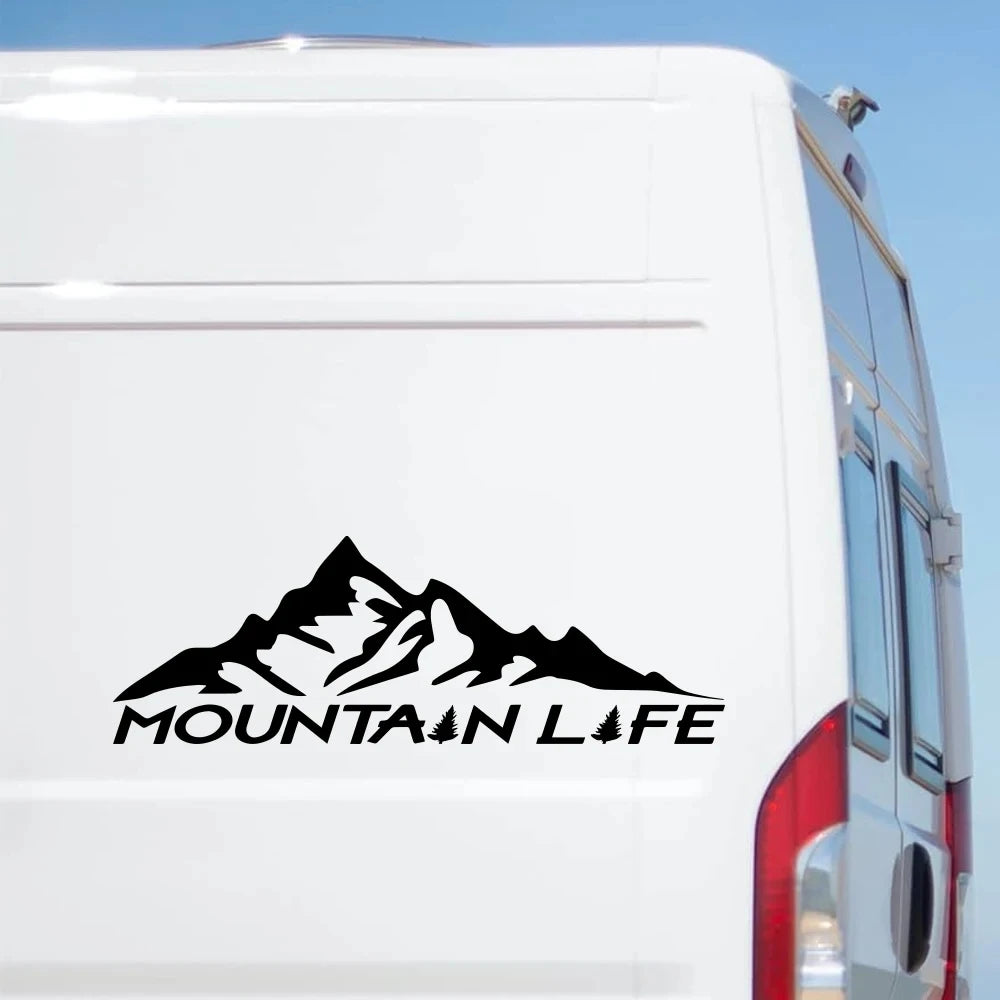 For Rv Camper Mountain Range Landscape Vinyl Decal Outdoor