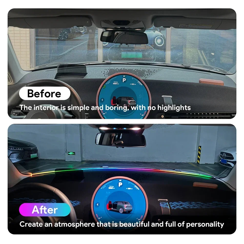 For Tesla BMW Audi Volvo Front Windshield Interior 140CM 150 RGB