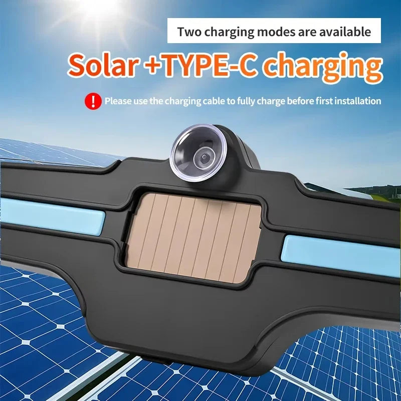 Solar Rear Window Warning Wireless Blue Atmosphere Lighting Mode