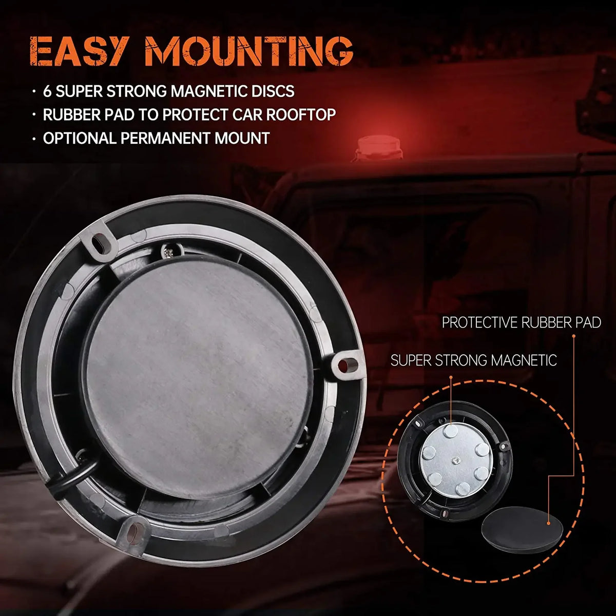 For Auto Truck Roof Strobe 24LED Magnetic Emergency Warning