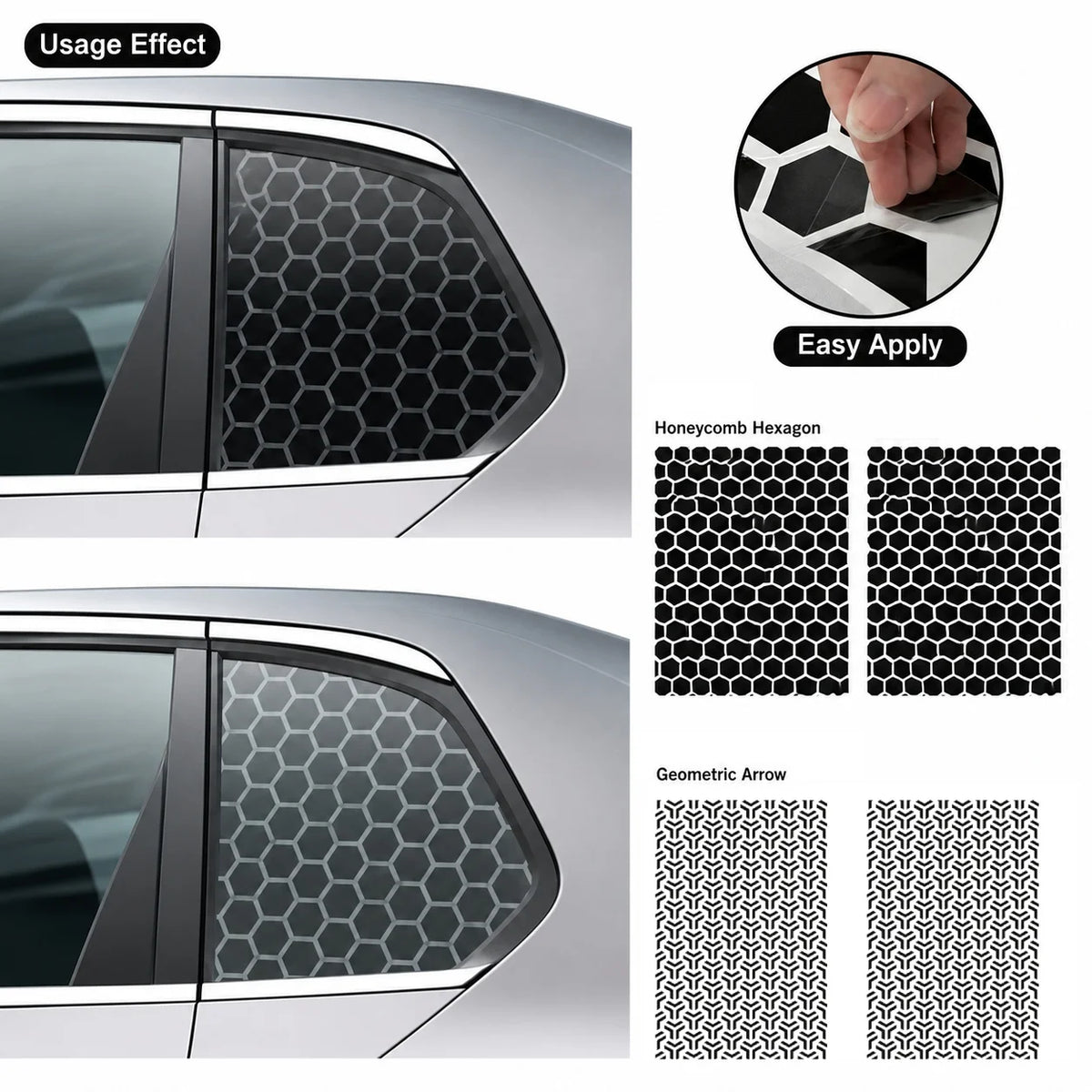 For Most Hexagon Honeycomb Window Decal Sticker Matte Black