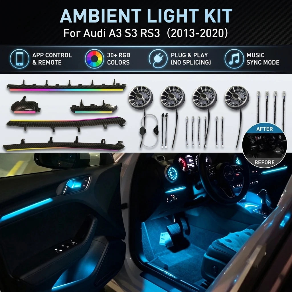 For Audi A3 L A3L S3 In Symphony Ambient Lighting RS3 2013-2023