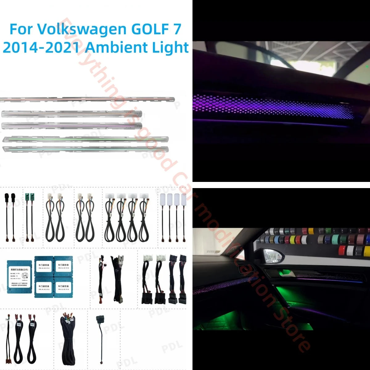 For Volkswagen VW Golf 2014-2021 Rhd Ambient Interior Lighting