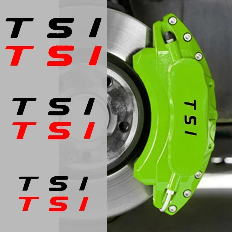 For Volkswagen Tsi Logo Golf Beetle 6PCS Caliper Sticker Tire