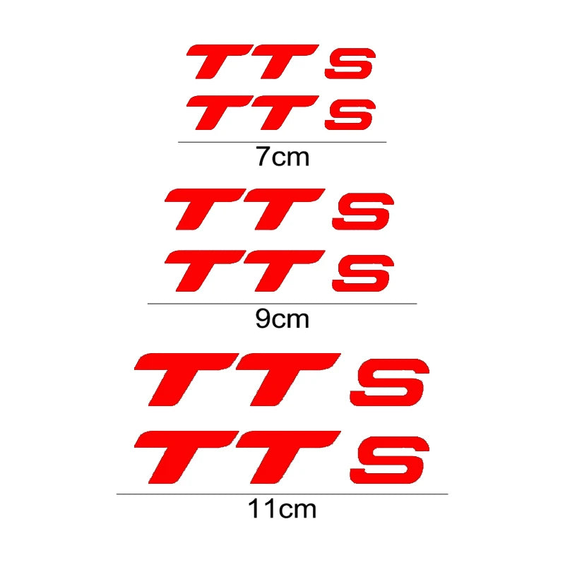 For Audi Tts Emblem 6PCS Decals Caliper Sticker Tire Brake Cover
