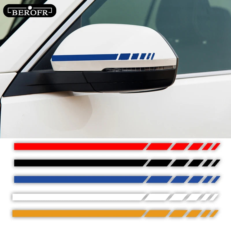Sets 4PCS Stripe Stickers Black Silver 0.7cm Vinyl Decals