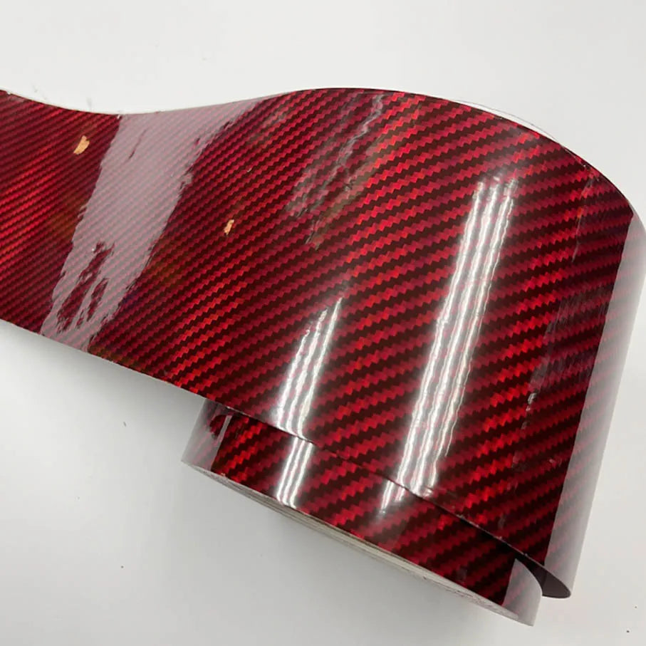 Super Glossy 10CM Width Red Holographic Carbon Fiber Vinyl