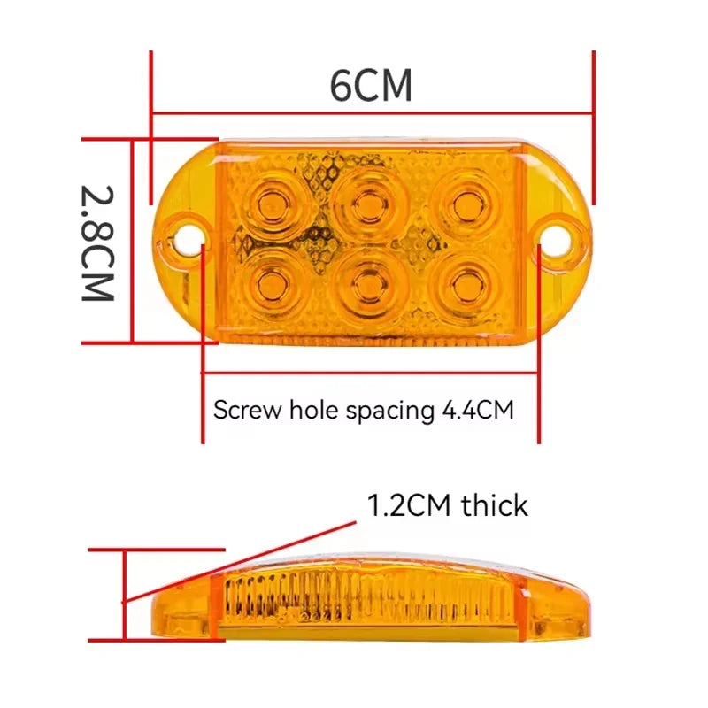 2PCS high-brightness Waterproof Strobe Flash Warning 12v-80v Rvs