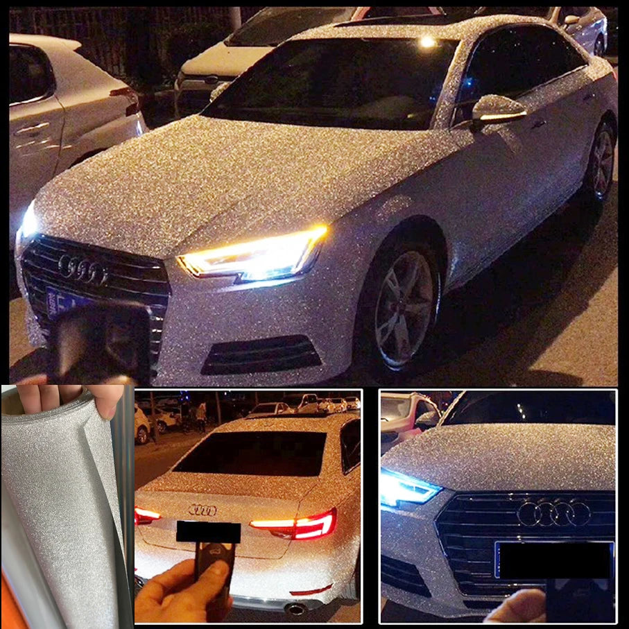 50CM 600CM Super Shiny Diamond Glitter Vinyl Wrap Self
