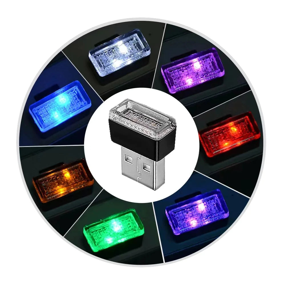2PCS USB Interior MINI Atmosphere Emergency Lighting Colorful