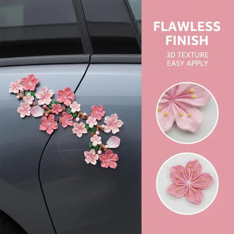 24 32PCS 3D Cherry Blossom Sticker Covers Scratches Rear