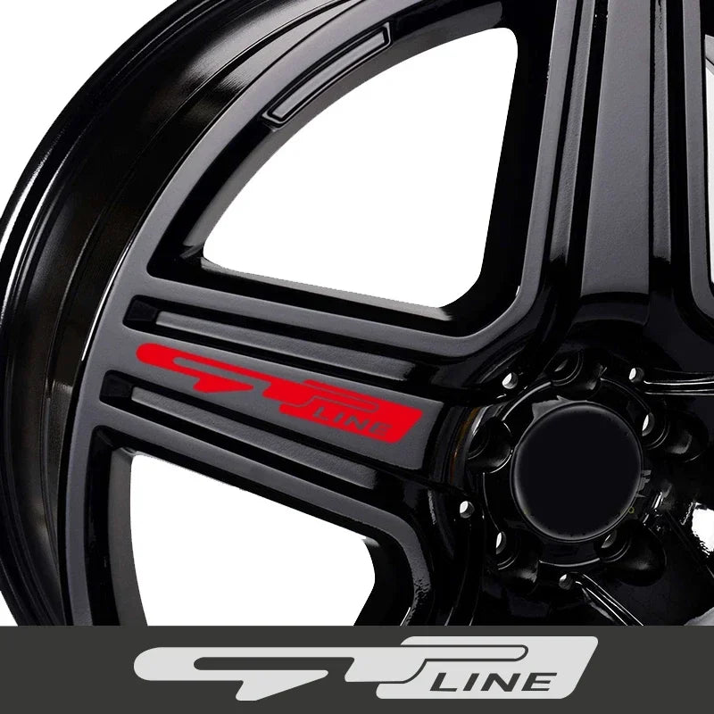 For Gt Line 4X Sticker Automobile Wheel Rims Rings Decorate