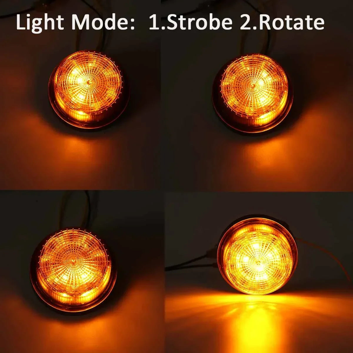4PCS 12V 24V Modes Flashing Strobe Emergency Alarm Rotary
