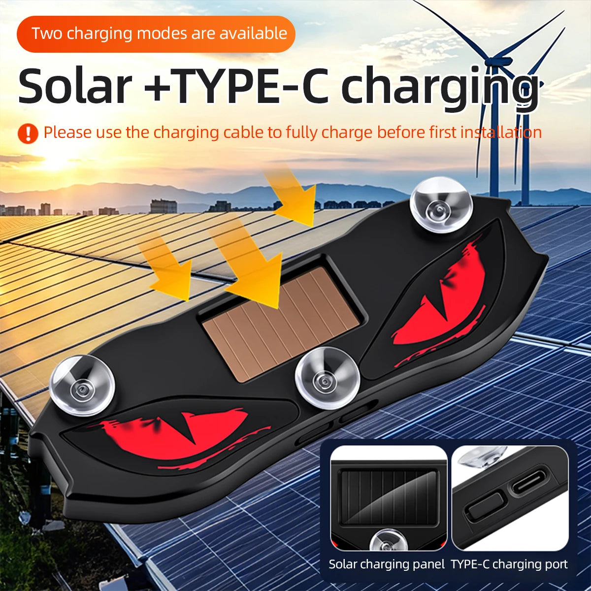 Solar Creative Devil S Eye Cold Flash Warning Dynamic