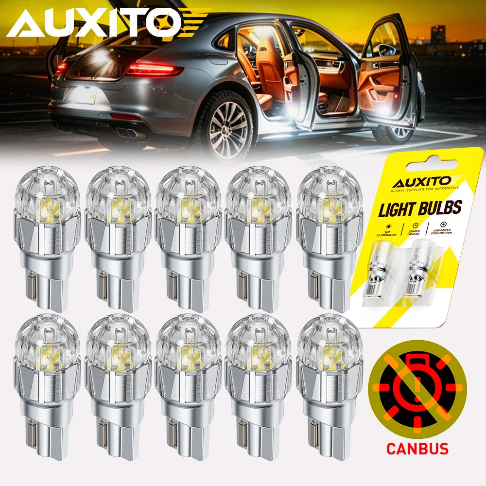 2PCS Auxito T10 W5W Canbus 6500K White Interior Map