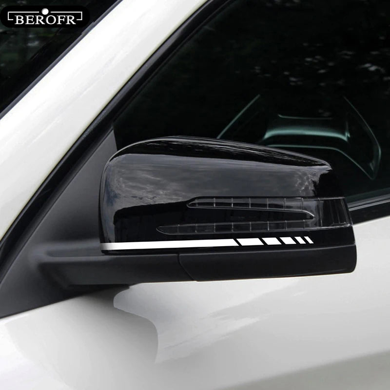 Sets 4PCS Stripe Stickers Black Silver 0.7cm Vinyl Decals