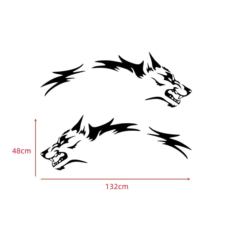 For Kia EV6 EV2 EV3 EV4 2PCS Wolf Graphics Stickers Body Door