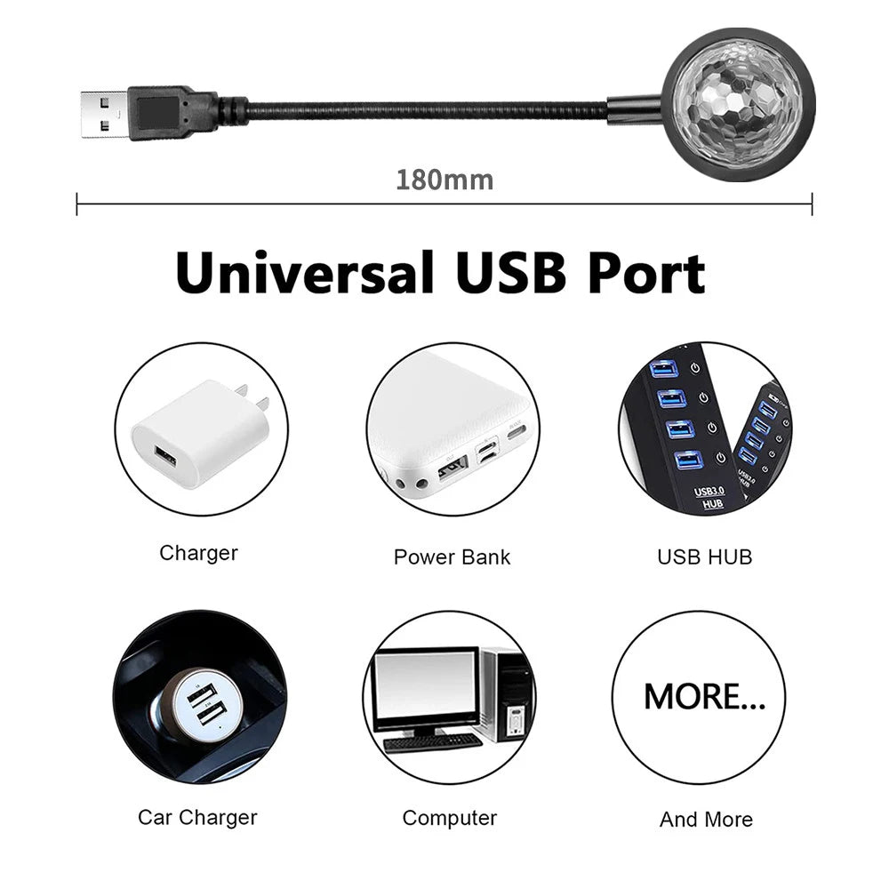 Dj Lighting Sound Party USB Voice Control Disco Ball
