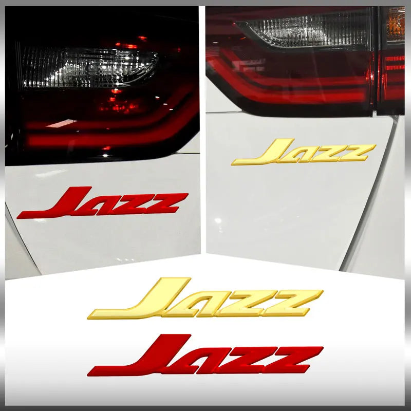For Jazz Chrome Metal Letter Logo 3D Emblem Rear Trunk Badge
