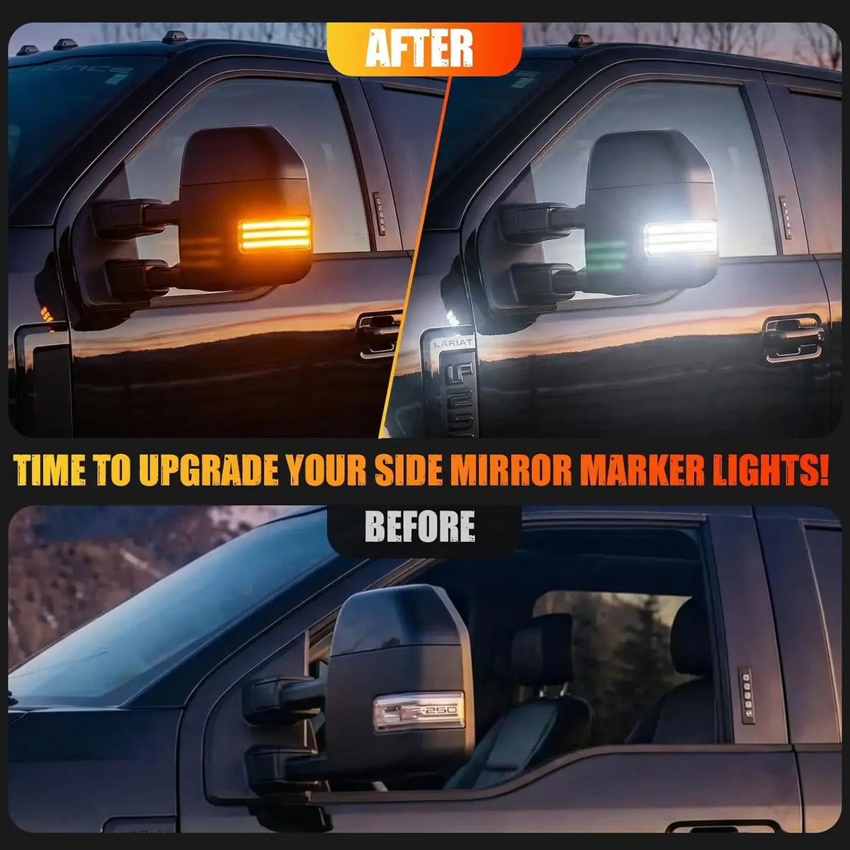 For Ford F150 2015-2024 F250 F350 4PIN Rearview Mirror Turn