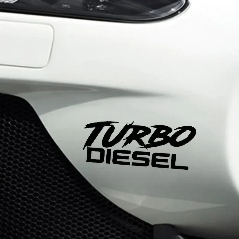 Turbo Diesel Sticker Decal Funny Boosted Vinyl Black Silver