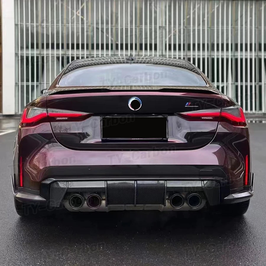 For BMW M3 M4 G80 G82 Real Carbon Fiber Rear Bumper Lip Splitter