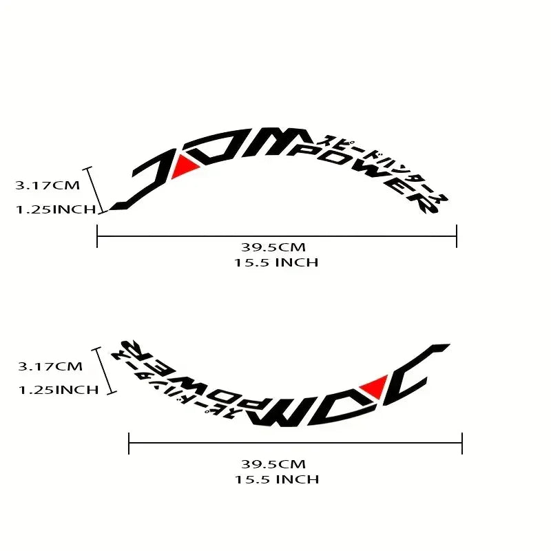 For Four Tires 8PCS Set 3D Thickened Pvc Japanese Tire Letter