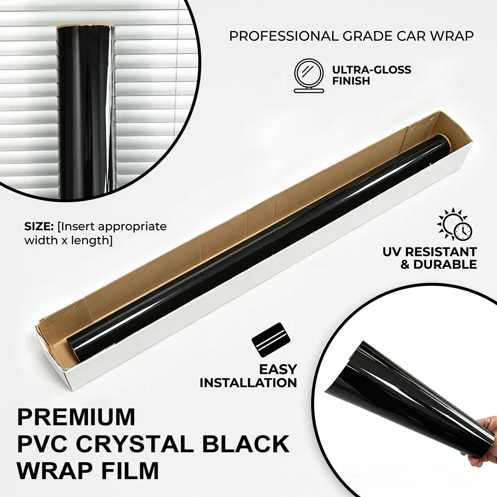 Pet Glossy Black Vinyl Wrap Film Waterproof Pvc Full