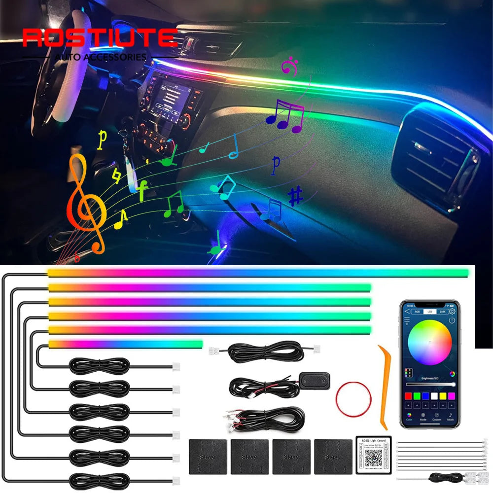 Acrylic Interior Lighting Kit Dynamic RGB Ambient Strip Neon