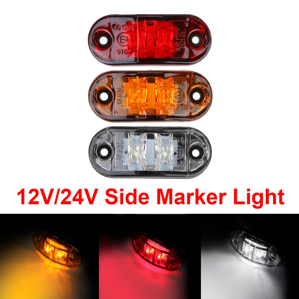 For Trailer Side Marker Pair 12V 24V Warning Truck Caravan Red