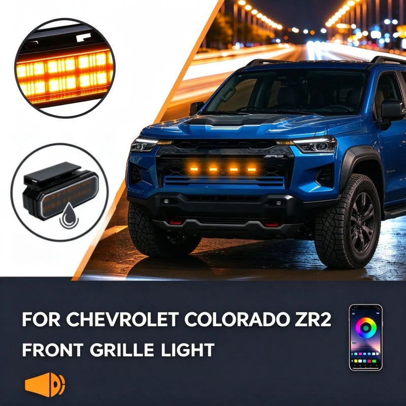 For Chevrolet Colorado ZR2 Center Front Grille Small Amber Front