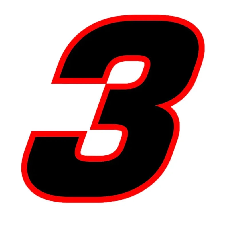 Various Sizes Removable Decal Racing Number Sticker Waterproof