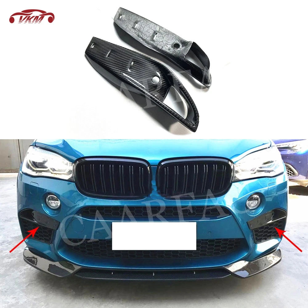 For BMW X5M F85 X6M F86 Dry Carbon Fiber Front Foglight Eyelids