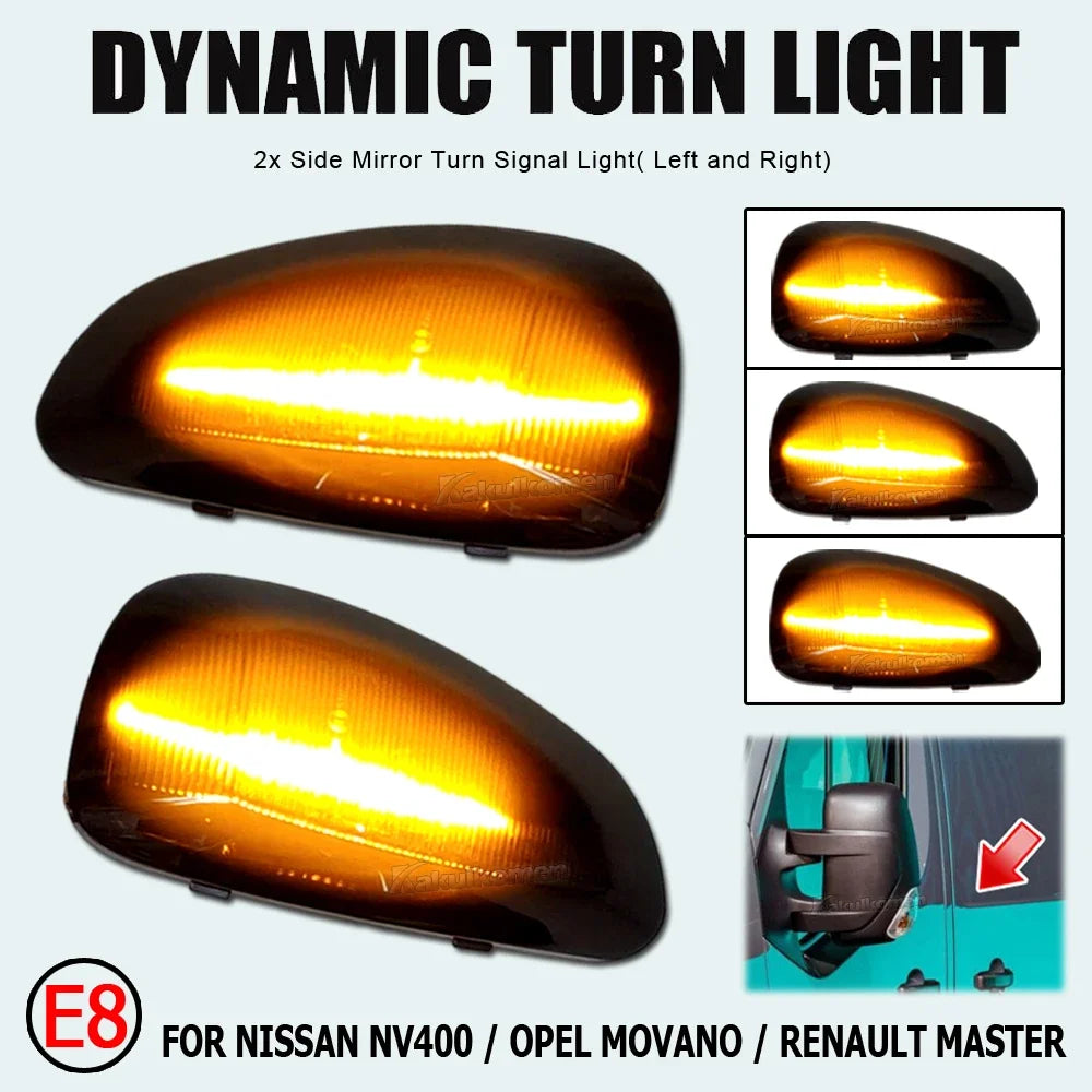 For Renault Master MK3 Vauxhall Opel Dynamic Rearview Side