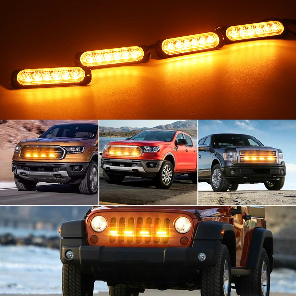 Front Grille Lighting 12V Emergency Strobe Warning Fireman Flash