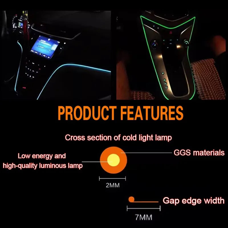 Ambien 5M Interior Cold Strips Waterproof Dashboard Console 12V