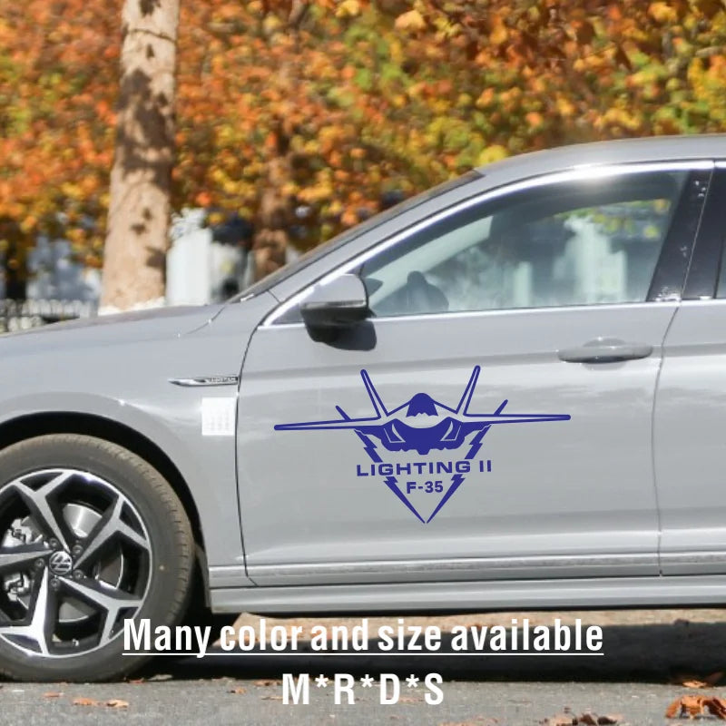 F35 Fighter Design Window Reflective Sticker Waterproof Bumper