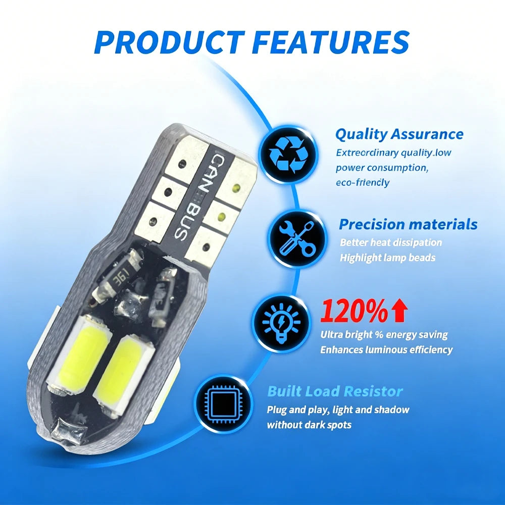 Super Bright 3030 Smd T10 Bulb 12V Canbus Error