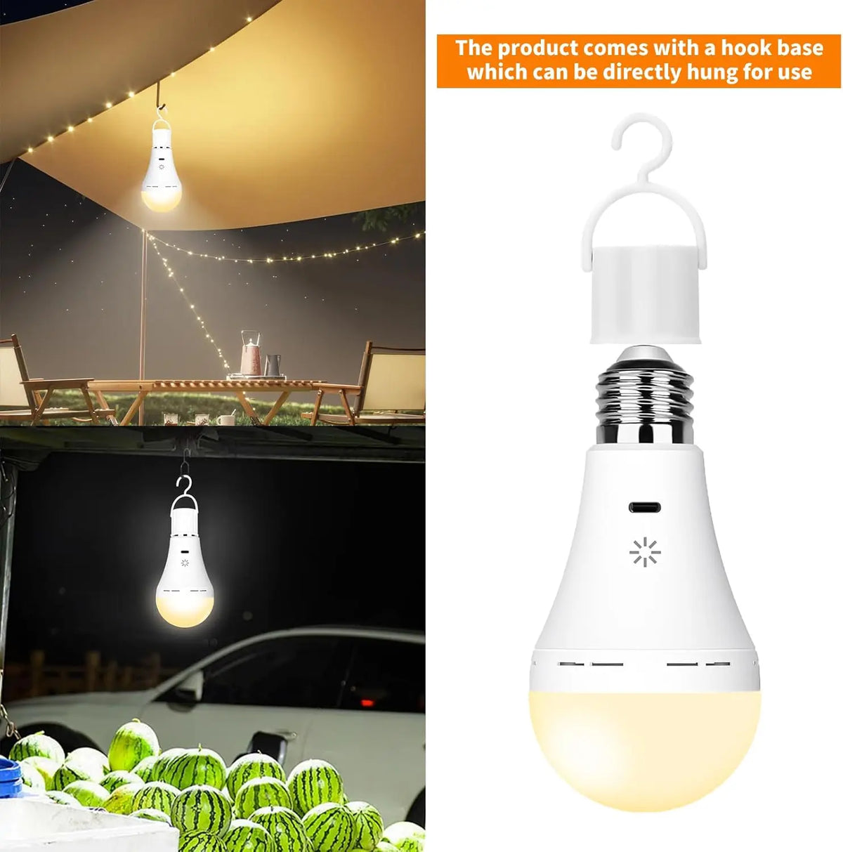 usb-c E27 Rechargeable Bulb Wireless Remote Control Battery