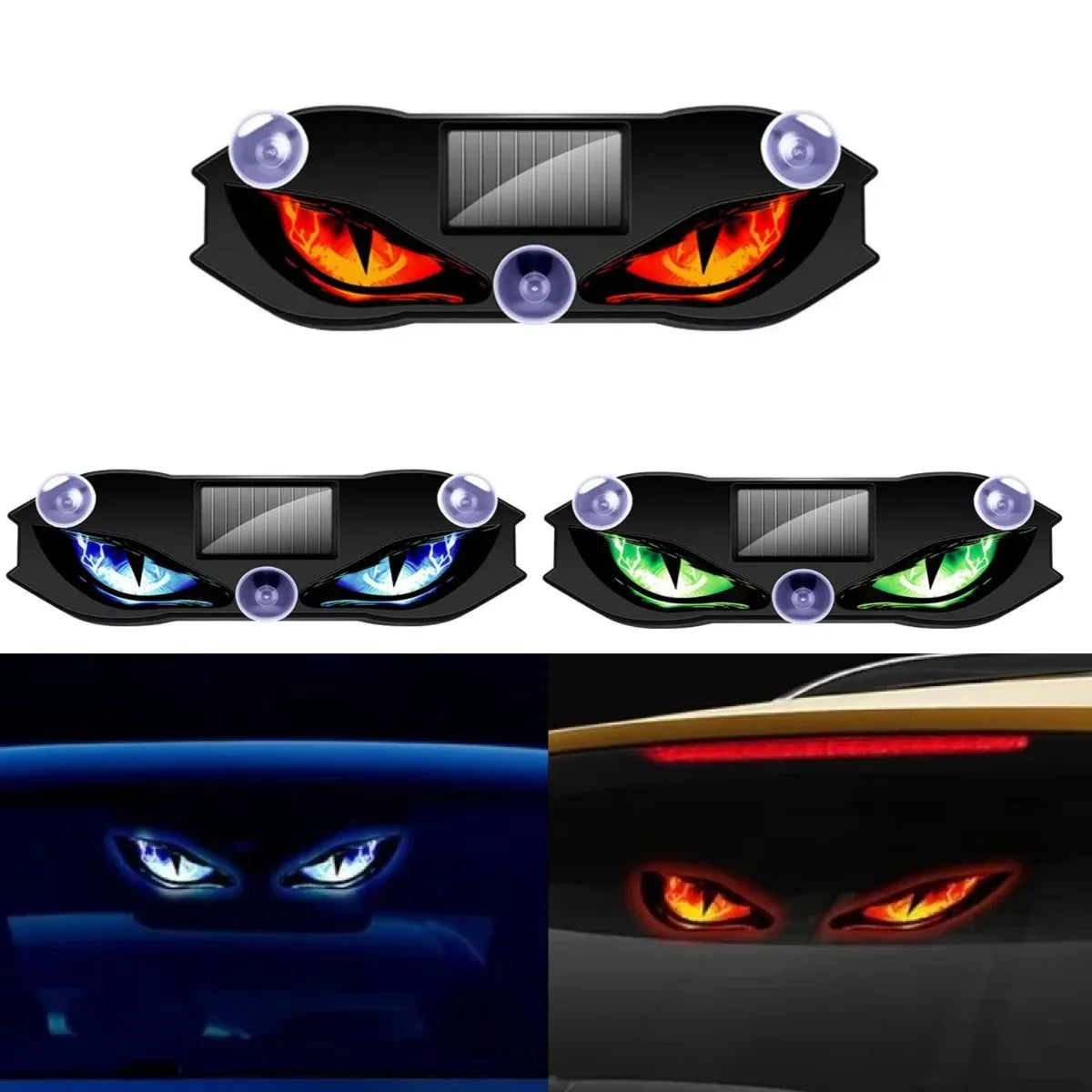 Solar Power Demon Eye Cool Flashing Warning Dynamic Safety