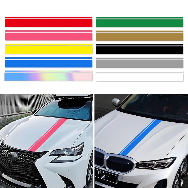 1PC Hood Stickers Personalized Stripe Modification Body Covering